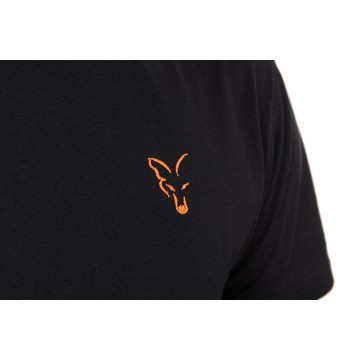 T-Shirt Fox Classic Black & Orange | Vêtement carpe